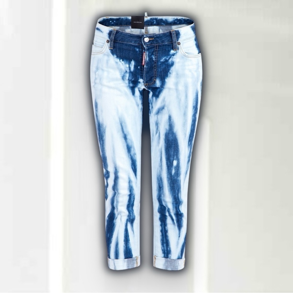 Nwt Dsquared2 âCool Girl Croppedâ Skinny Jeans In Bleached Tie Dye Size 0